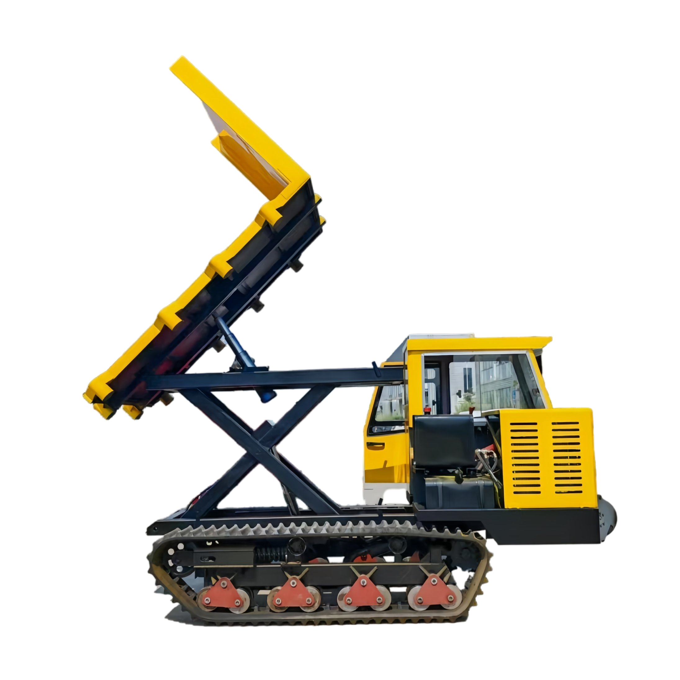操作简便、带升降功能的履带式小型自卸车