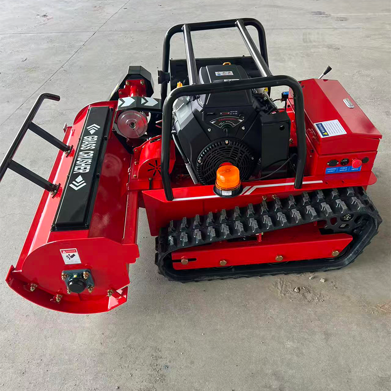 25HP Gasoline Engine Flail Mower Remote Control Crawler Lawn Mower 1200mm/1000mm Cutting Width Small Robot Motor Farming