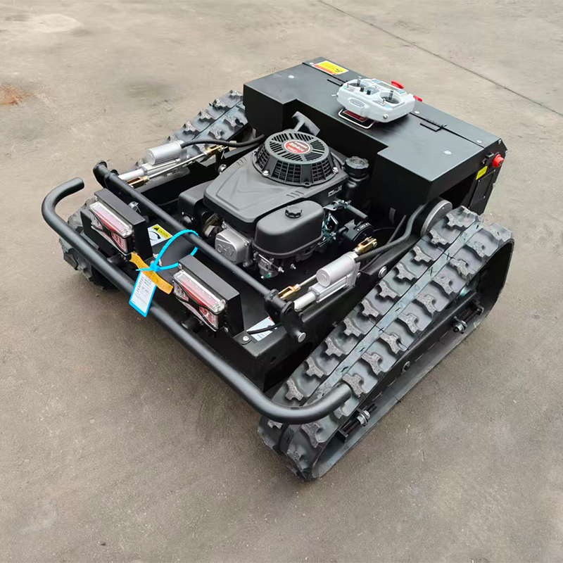 Free Shipping Industrial Diesel Twin-Cylinder Engine Grass Cutting Machine Agriculture Rubber Tracks Remote Control Robot Lawn