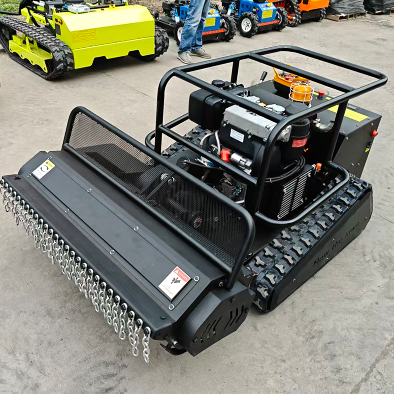 Free Delivery 4-Stroke DIY Remote Control Gasoline Lawn Mower with Push Shovel Crawler Best Selling