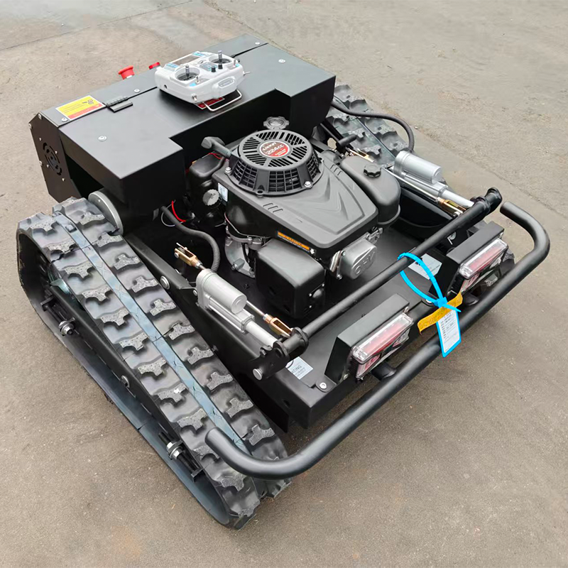 Free Shipping Industrial Diesel Twin-Cylinder Engine Grass Cutting Machine Agriculture Rubber Tracks Remote Control Robot Lawn
