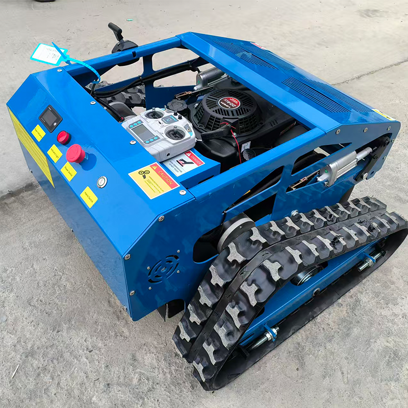 Free Shipping Industrial Diesel Twin-Cylinder Engine Grass Cutting Machine Agriculture Rubber Tracks Remote Control Robot Lawn