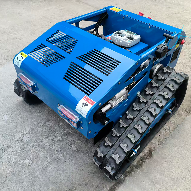 Free Shipping Industrial Diesel Twin-Cylinder Engine Grass Cutting Machine Agriculture Rubber Tracks Remote Control Robot Lawn