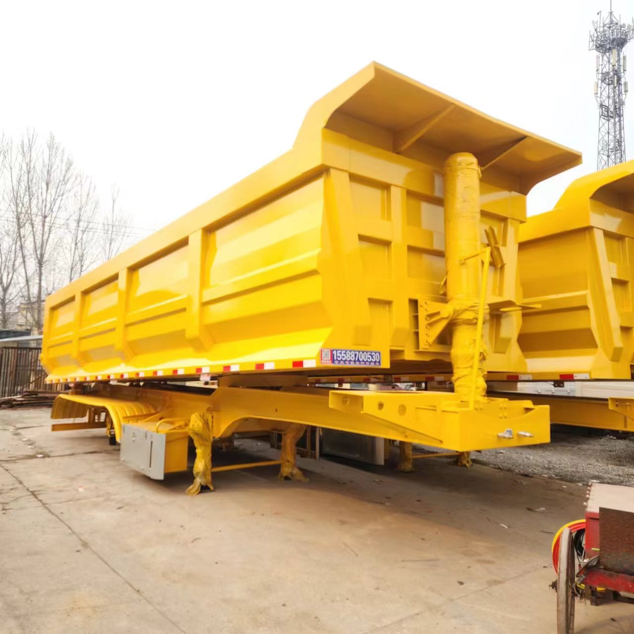 自卸后翻半挂车